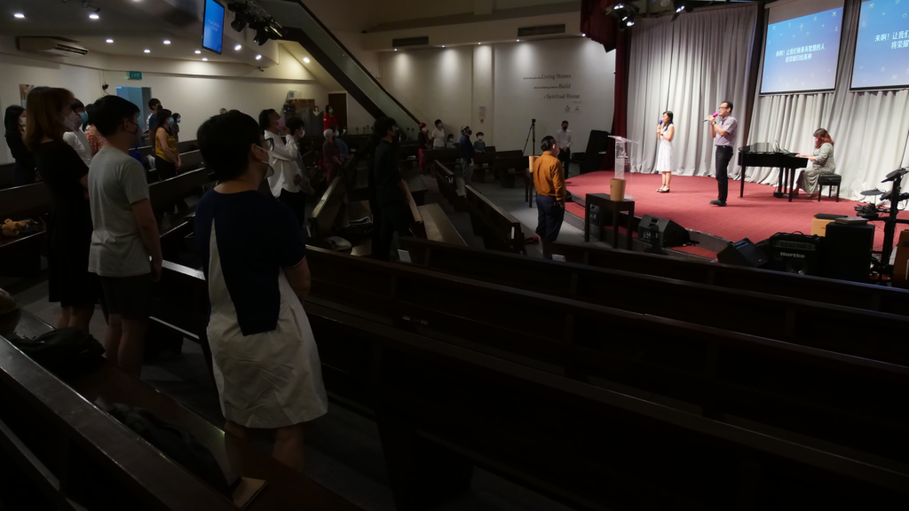 church worshipping at a Chinese Adventist church in Singapore